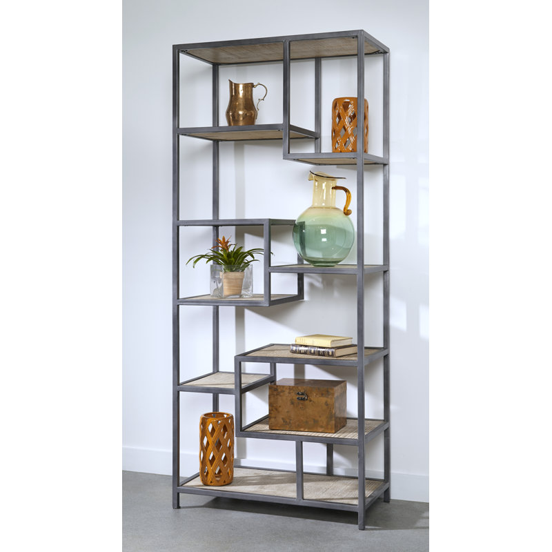 17 Stories Dysart Tall Etagere Bookcase Wayfair